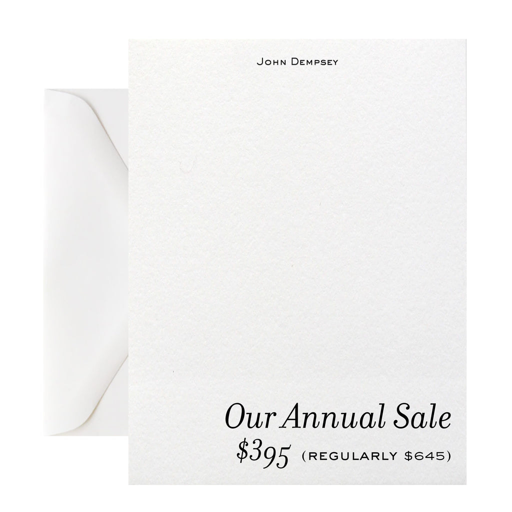 OUR ANNUAL SALE - NOTE SHEETS